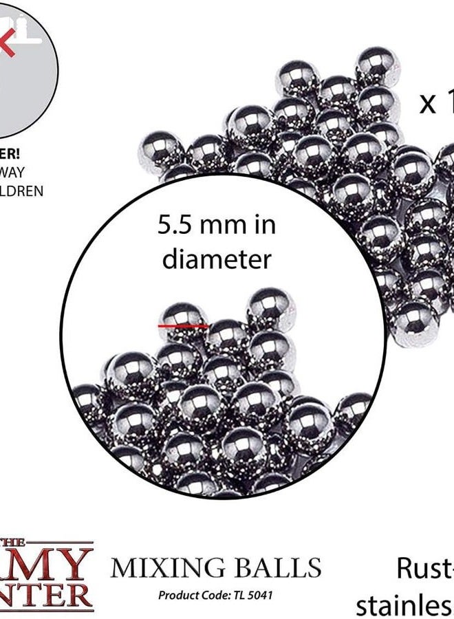 The Army Painter Paint Mixing Balls - Rust-Proof Stainless Steel Mixing Ball Ideal for Model Paint Mixer Bottle. 100 PCS Stainless Steel Mixing Paint Agitator Balls x 5.5mm/apr. 0.22” Paint Balls - Image 2